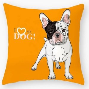 Frenchie/Boston‎ Terrier Throw Pillowcase NWOT